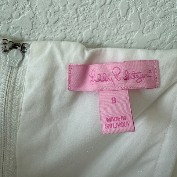 LILLY PULITZER CAITLIN WOMENS DRESS WHITE LACE STRAPLESS SIZE 12 - Picture 5 of 6